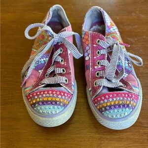 Sketchers Twinkle Toes Pink Multi-Color Rhinestone Canvas Sneakers